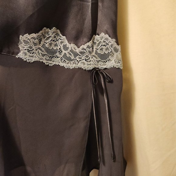 Grey and cream satin lace slip dress - Picture 8 of 14